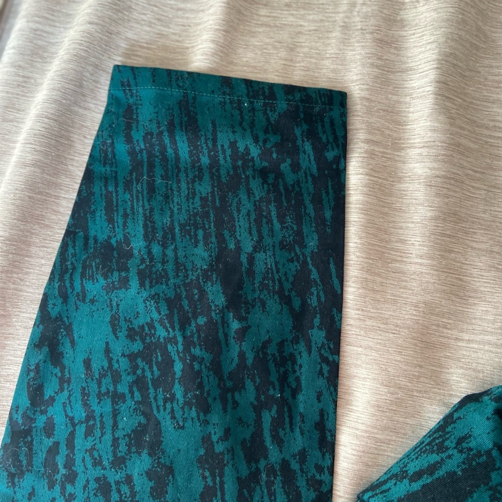 DKNY Teal and Black Abstract Print Trousers - Picture 3 of 7